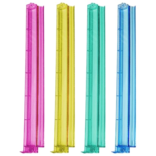 Mahjong Racks mit Schieber – mehrfarbige Mahjong-Schalter-Racks | Set mit 4 Acrylfliesen-Tabletts | Gesellschaftsspielzubehör | 47,5 x 8,1 x 3 cm | Organizer zur Aufbewahrung von Générique