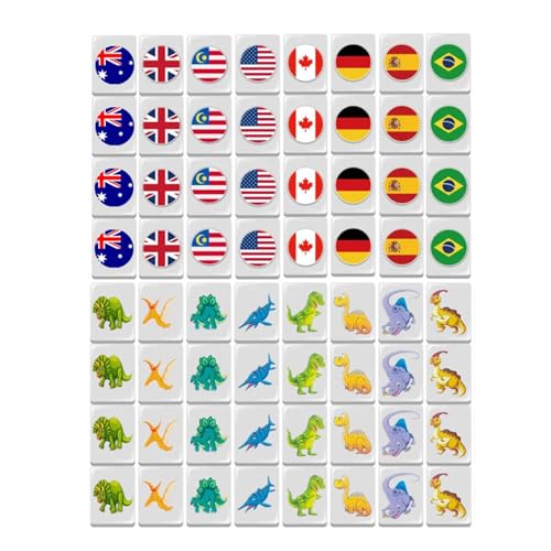 Mahjong Spielset - Mahjong-Flagge Spielblöcke | 65 Teile Mahjong Flagge Spielblöcke | Seaside Escapes Spielblöcke | Familien-Partyspiele | Spielblöcke von Générique