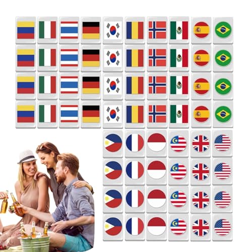 Mahjong Spielset - Mahjong-Flagge Spielblöcke | 65 Teile Mahjong Flagge Spielblöcke | Seaside Escapes Spielblöcke | Familien-Partyspiele | Spielblöcke von Générique
