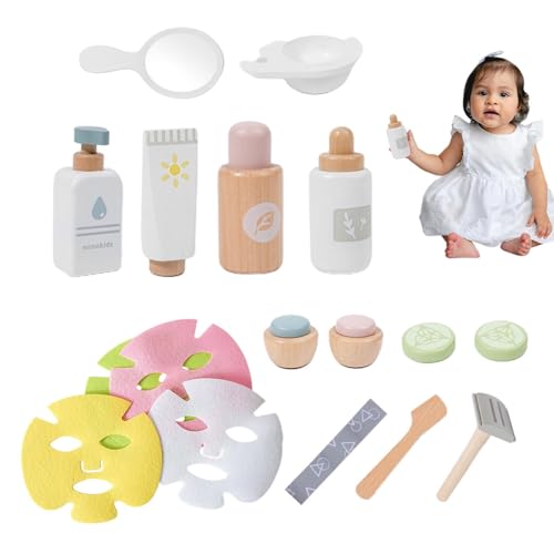 Make-up-Simulationsspielset – Schönheitsset aus Holz, Salonspielzeug für | Leichtes Make-up für Kinder ab 3 Jahren, enthält Pinsel, Spiegel Make-up-Simulationsspielset – Schönheitsset aus Holz, Salonspielzeug für | Leichtes Make-up für Kinder ab 3 Jahren, enthält Pinsel, Spiegel von Générique