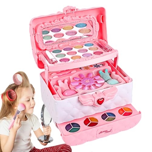 Making Up Waschbares Set für kleine Mädchen – Geburtstagsgeschenk von Spielzeug | Make Up Starter Kit | Make-up-Box für | Little Girls Toys Real Cosmetic Washable, Kleidung von Générique