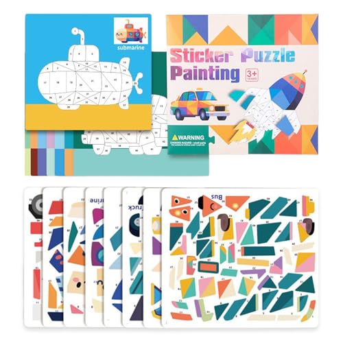 Malen nach Aufklebern – Puzzles Fahrzeuge 3D Aufkleber Malerei Jugendliche – Lernen Tier Gehirn Spiel Reise Kindergarten Kleinkind Malen nach Aufklebern – Puzzles Fahrzeuge 3D Aufkleber Malerei Jugendliche – Lernen Tier Gehirn Spiel Reise Kindergarten Kleinkind von Générique
