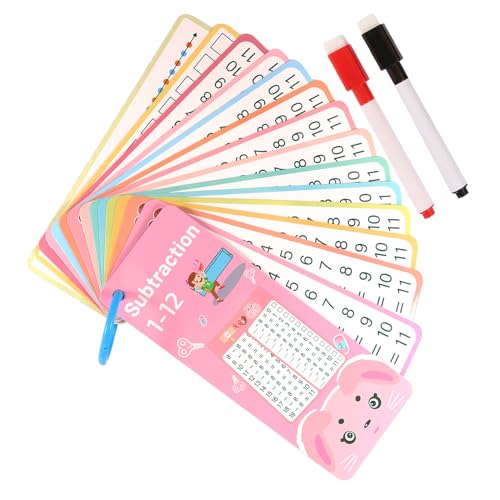 Math Cards, Addition Subtraction Multiplication Division Game, Double Sided Dry Erase Flash Cards, Interactive Learning Tool, Hole Punched for Classroom and Homeschool Use von Générique