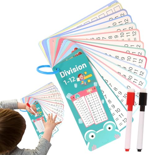 Math Cards, Addition Subtraction Multiplication Division Game, Dry Erase Double-Sided Educational Flash Cards, Hole Punched for Interactive Learning, Classroom, Homeschool Use von Générique