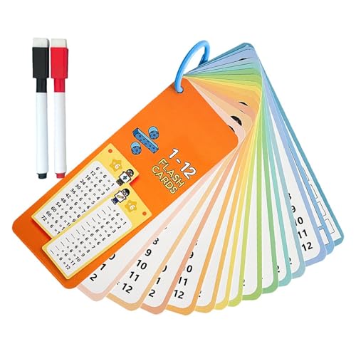 Mathematische Flash-Karten, Multiplikationsspielkarten – 15 x Flash-Karten zum Lernen, mathematische Gleichungen mit trocken abwischbaren Stiften für die Entwicklung von Fähigkeiten Mathematische Flash-Karten, Multiplikationsspielkarten – 15 x Flash-Karten zum Lernen, mathematische Gleichungen mit trocken abwischbaren Stiften für die Entwicklung von Fähigkeiten von Générique