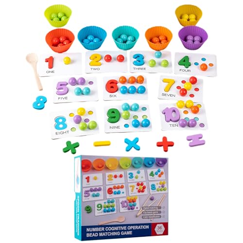 Mathematisches Spielzeug zum Zählen mit Perlen, Perlenspielzeug zum Zählen mit Stäbchen und Löffeln – buntes Lernspiel für Geburtstag und Party für und Mädchen Mathematisches Spielzeug zum Zählen mit Perlen, Perlenspielzeug zum Zählen mit Stäbchen und Löffeln – buntes Lernspiel für Geburtstag und Party für und Mädchen von Générique