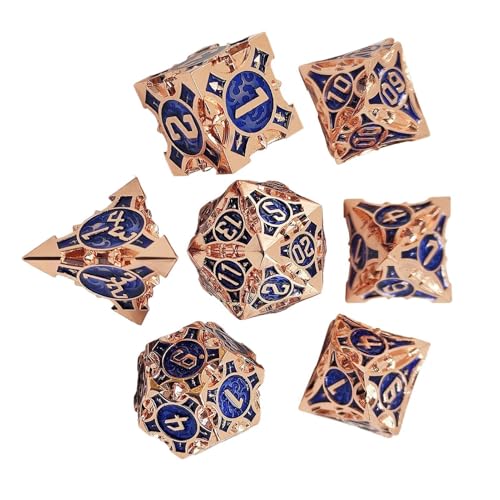 Mehrseitiges Würfelset - Metallwürfel-Set | 7-teiliges Würfelset | Bunte Rollenspielwürfel | Große vielseitige bunte Spielwürfel | Lustiges Spielzeug für Brettspiele von Générique