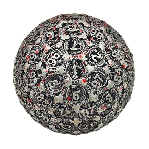 Metal RPG Dice, Single 100-Sided D100 Die, Precision Accessory, 1.97 x 1.97 x 1.97 inches Collectible Tabletop Game Tool, Premium Polyhedral Dice for Roll-Playing Enthusiasts von Générique