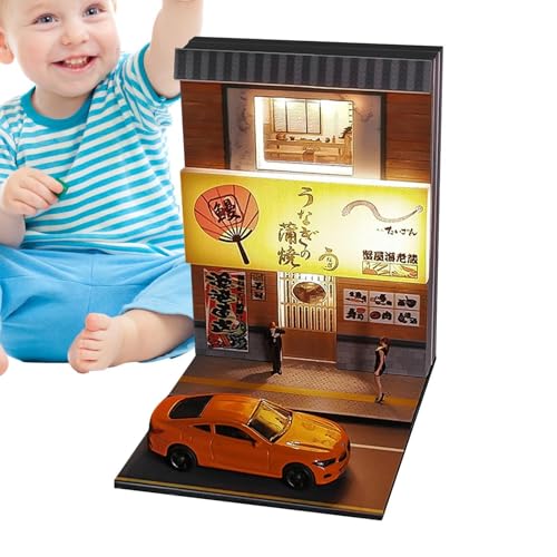 Miniatur-Hausbau-Set, realistisches Eck-Restaurant, 1:64, handgefertigtes Sushi-Haus, 3,94 x 4,57 x 5,43 Zoll Bastelmodell, Licht-Dekoration, Zimmermöbel für Kinder und Erwachsene Miniatur-Hausbau-Set, realistisches Eck-Restaurant, 1:64, handgefertigtes Sushi-Haus, 3,94 x 4,57 x 5,43 Zoll Bastelmodell, Licht-Dekoration, Zimmermöbel für Kinder und Erwachsene von Générique