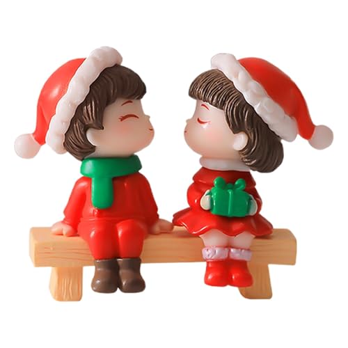 Miniatur-Paar-Figuren – Handwerk Miniatur-Paare | Jungen Mädchen Puppen Cake Topper | Miniatur-Puppen-Topper | handgefertigte Cartoon-Figuren, Landschaftsornament von Générique