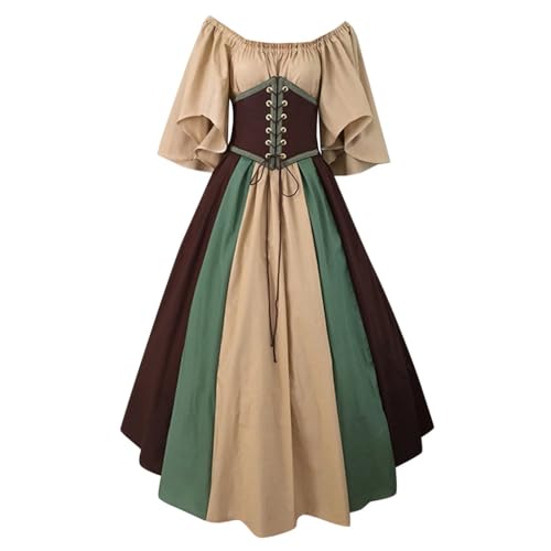 Mittelalterliches Damenkleid Halloween Maxi Große Größe viktorianisch Steampunk Gothic Vintage Kostüm Mittelalter Kostüm Verstellbar Rock Retro Langes Kleid Renaissance Große Größen Party Prinzessin von Générique