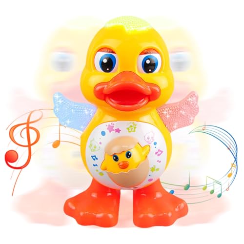 Musikalisches Entenspielzeug, interaktive Ente, die geht und tanzt mit LED-Lichtern und Musik, tanzendes Ente, gelbe Klappe, Lernspielzeug für 1 Jahr und P Musikalisches Entenspielzeug, interaktive Ente, die geht und tanzt mit LED-Lichtern und Musik, tanzendes Ente, gelbe Klappe, Lernspielzeug für 1 Jahr und P von Générique