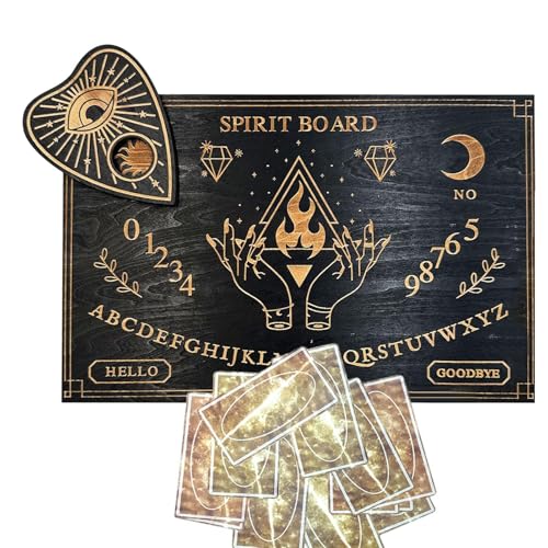 Mystic Talking Board – Board aus Holz mit Brett | Kommunikations-Spirit-Steine mit Alphabet und Zahlen, okkultes Hexen- , magische Geschenke für Jugendliche, Hallowe-Spiel Mystic Talking Board – Board aus Holz mit Brett | Kommunikations-Spirit-Steine mit Alphabet und Zahlen, okkultes Hexen- , magische Geschenke für Jugendliche, Hallowe-Spiel von Générique