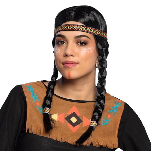 Boland 85725 - Erwachsenenperücke Indianerin Kewanee mit Stirnband und Zöpfen, Kostüm-Accessoire, Karneval, Themenparty, Mottoparty Boland 85725 - Erwachsenenperücke Indianerin Kewanee mit Stirnband und Zöpfen, Kostüm-Accessoire, Karneval, Themenparty, Mottoparty von Boland