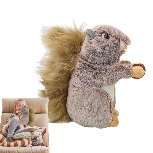 Niedliches Plüsch-Eichhörnchen – Spielzeug Modell Eichhörnchen-Figur aus Plüsch, Eichhörnchenspielzeug mit großem Schwanz, realistisches Eichhörnchen-Plüschtier | Realistisches Plüschspielzeug für die von Générique