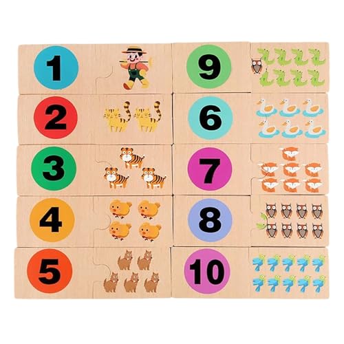Number Puzzles, Tragbares Lernspielzeug aus Holz, interaktives Kindergarten-Lernspiel für Preschool, Klassenzimmer Aktivitäten, Early Developmental Fun, 4,61 x 1,77 x 6,5 Zoll Number Puzzles, Tragbares Lernspielzeug aus Holz, interaktives Kindergarten-Lernspiel für Preschool, Klassenzimmer Aktivitäten, Early Developmental Fun, 4,61 x 1,77 x 6,5 Zoll von Générique