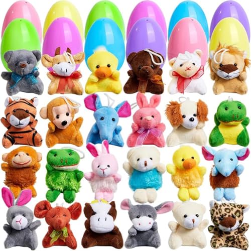 Ostereier mit Füllung - Bunte Überraschungseier, Plüschtiere, Ostergeschenk | 12 Stück Ostereier mit kleinen weichen Spielzeugen für Osterkorb, Jagdspiel, D Ostereier mit Füllung - Bunte Überraschungseier, Plüschtiere, Ostergeschenk | 12 Stück Ostereier mit kleinen weichen Spielzeugen für Osterkorb, Jagdspiel, D von Générique