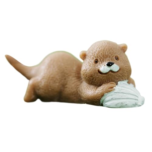Otters Figur – Landschaftsornament Fairy Garden Tiere Figuren | wasserdichter Harzkarton realistischer Garten realistisch Basteln Miniatur-Handwerk Ornament Kuchen Dekoration Dezember von Générique