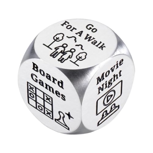 Paar Date Night Dice - Kreatives Edelstahl Entscheidungsspielzeug, lustige Spielidee für Partys | Romantisches Würfelspielgeschenk zum Valentinstag, lustiges Neuheitszubehör für Paar Date Night Dice - Kreatives Edelstahl Entscheidungsspielzeug, lustige Spielidee für Partys | Romantisches Würfelspielgeschenk zum Valentinstag, lustiges Neuheitszubehör für von Générique
