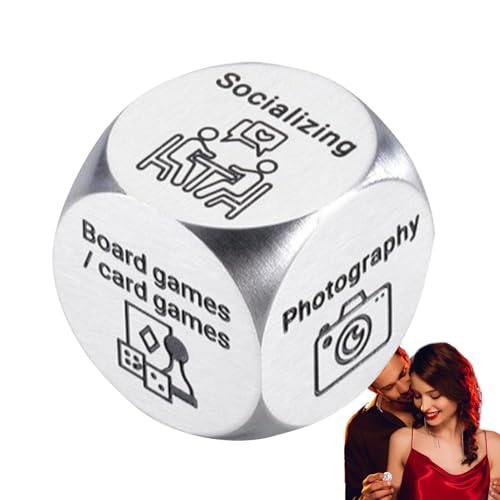 Paar Entscheidungswürfel - Romantisches Liebeswürfelspiel aus Edelstahl | Lustige Dating-Ideen für Erwachsene, Valentinstagsgeschenk für Paare, kreatives Aktivitätswerkzeug für Weihnachten Paar Entscheidungswürfel - Romantisches Liebeswürfelspiel aus Edelstahl | Lustige Dating-Ideen für Erwachsene, Valentinstagsgeschenk für Paare, kreatives Aktivitätswerkzeug für Weihnachten von Générique