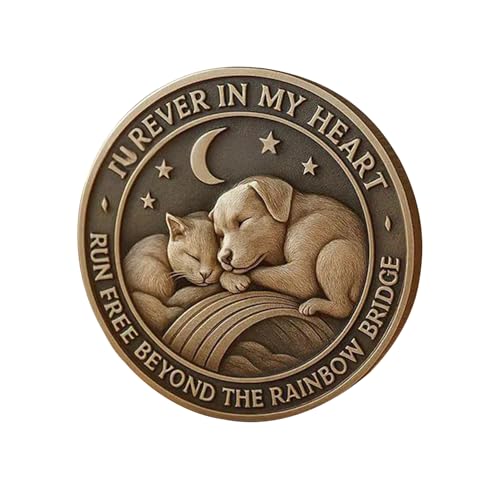 Pet Memorial Coin – immer geliebt, Inspiration Coin | Kleines Haustier zum Thema der inspirierenden Kollektion für Freundschafts-Erinnerung, Sympathie, Ermutigung Grief Friends Home, 4 x 4 cm von Générique