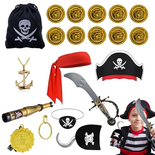 Piratenkapitänskostüm, Partyzubehör, Piraten-Augenklappe, Piraten-Zubehör, lustiger Totenkopf-Aufdruck, lustig, um so zu tun, als würde man ein Rollenspiel spielen Piratenkapitänskostüm, Partyzubehör, Piraten-Augenklappe, Piraten-Zubehör, lustiger Totenkopf-Aufdruck, lustig, um so zu tun, als würde man ein Rollenspiel spielen von Générique
