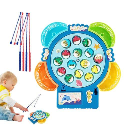 Platin-Angelspiel, rotierendes Fischspiel mit Musik – magnetisches Angelbrettspiel, feinmotorische Aktivität für Kinder, , Freunde, Familienspaß Platin-Angelspiel, rotierendes Fischspiel mit Musik – magnetisches Angelbrettspiel, feinmotorische Aktivität für Kinder, , Freunde, Familienspaß von Générique