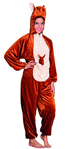 Boland 88167 - Teenager-Kostüm Känguru, Plüsch-Overall, Jumpsuit mit Bauchtasche, Tier-Kostüm, Karneval, Mottoparty von Boland
