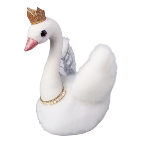Plüschtier Schwan, weißer Schwan Plüschtier | Crown Swan Plüsch | 11 Zoll weiße Gänse Plüschtier mit Halskette, weiches Plüsch-Schwan-Spielzeug für die Dekoration des Plüschtier Schwan, weißer Schwan Plüschtier | Crown Swan Plüsch | 11 Zoll weiße Gänse Plüschtier mit Halskette, weiches Plüsch-Schwan-Spielzeug für die Dekoration des von Générique