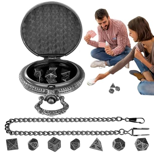 Pocket Watch Dice, Vintage Dice Set, Polyhedral Dice Case, RPG Dice Holder, Dice Storage Case, Dice Set, Watch Case Dice, Dice Case, Relief Pocket Dice, Decorative Dice Set, Pocket Watch Dice, Vintage Dice Set, Polyhedral Dice Case, RPG Dice Holder, Dice Storage Case, Dice Set, Watch Case Dice, Dice Case, Relief Pocket Dice, Decorative Dice Set, von Générique