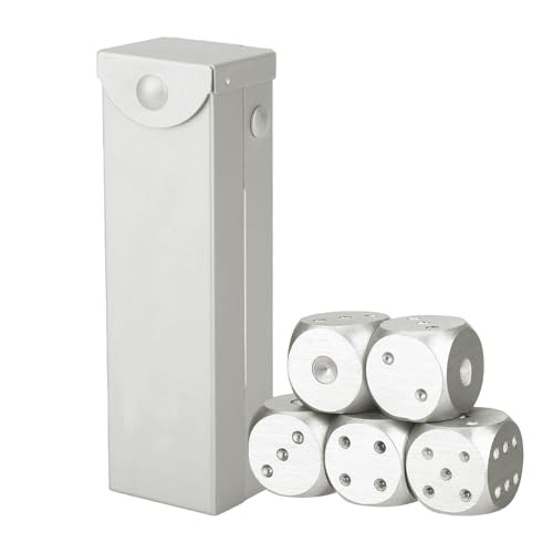 Pokerwürfel aus Aluminium, Poker-Würfel, Metallwürfelspiel, einzigartige Würfelsammlung, tragbares Spielzubehör, stabiles und robustes Metallwürfelspiel für Poker, Familientreffen Pokerwürfel aus Aluminium, Poker-Würfel, Metallwürfelspiel, einzigartige Würfelsammlung, tragbares Spielzubehör, stabiles und robustes Metallwürfelspiel für Poker, Familientreffen von Générique