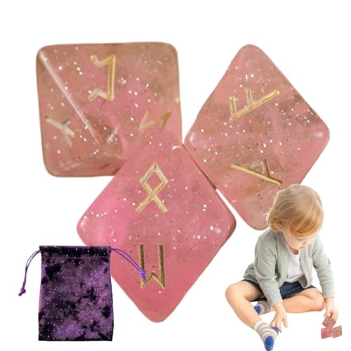 Polyedrische Würfel, Runenwürfel | 8-seitige astrologische Würfel zur Vorhersage – Rune Wahrsagerei Dice Astrologie Würfel Polyedrische Würfel Set mit Beutel mit Kordelzug für Tischspiele von Générique