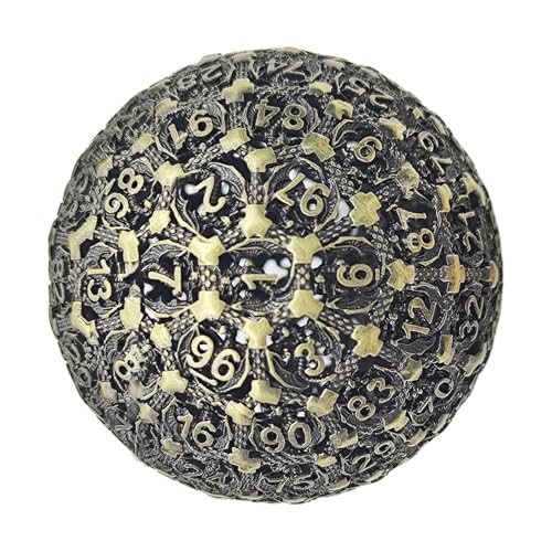Polyhedral Dice, Single Dice, 100 Side High Precision Metal Construction Large Size Collectible Item, Entertainment Tool for Serious Gamers and Collectors, 1.97 x 1.97 x 1.97 inches von Générique