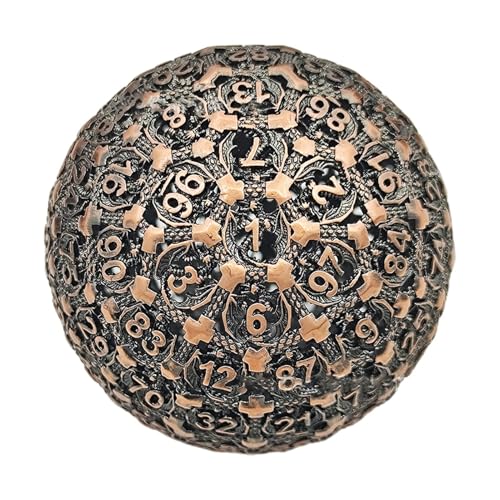Polyhedral Dice, Single Dice, 100 Side High Precision Metal Construction Large Size Collectible Item, Entertainment Tool for Serious Gamers and Collectors, 1.97 x 1.97 x 1.97 inches von Générique