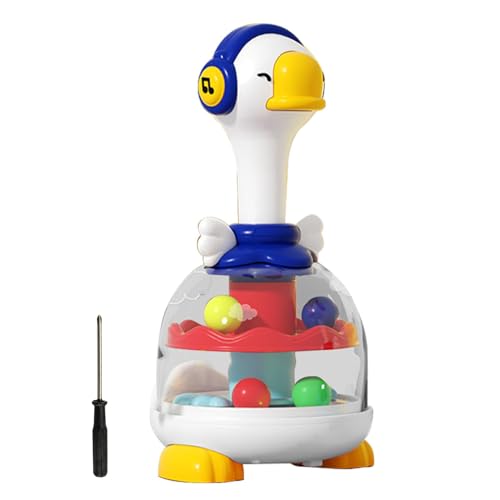 Popper mit Leuchtkugel, interaktives Popperspielzeug, Ente, Popping Ball Spinner Spielzeug, drücken und drehen, interaktives Musikspielzeug, leuchtende Kugel für das Spielzeug von Générique