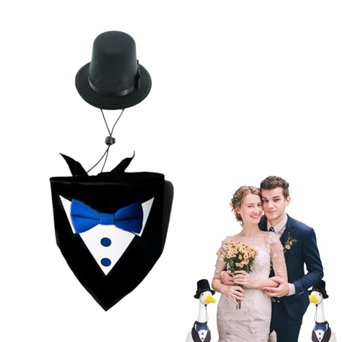 Porch Geese Clothing, Formal Geese Decoration Set, 5,91 x 5,51 x 1,97 Zoll Waterfowl Gentleman Skulptur Hats Bow Ties Scarf for Courtyard, Large 53 Inches High von Générique