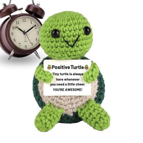 Positive Häkelschildkröte - Perfekte kleine Strickwaren, Ermutigungsstrickdekoration | Handgefertigte Amigurumi Schildkröte, hervorragende Handwerkskunst, mehrere Funktionen, perfekt für die von Générique
