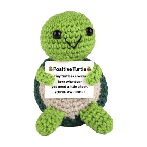 Positive Häkelschildkröte – Stricktiere, Häkelspielzeug, emotionale Unterstützung – 10 cm, Häkeldekoration – lustig und niedlich für die Heimdekoration Positive Häkelschildkröte – Stricktiere, Häkelspielzeug, emotionale Unterstützung – 10 cm, Häkeldekoration – lustig und niedlich für die Heimdekoration von Générique
