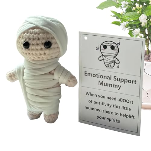 Positive Tierhaken, Inspirational Knitted Plüschpuppe, 4,33 x 2,95 Zoll, niedliches Mummy Stuffed Spielzeug mit Ermutigungskarte, für Halloween, Damen, Valentinstag, Geburtstag, Abschluss, Schule Positive Tierhaken, Inspirational Knitted Plüschpuppe, 4,33 x 2,95 Zoll, niedliches Mummy Stuffed Spielzeug mit Ermutigungskarte, für Halloween, Damen, Valentinstag, Geburtstag, Abschluss, Schule von Générique