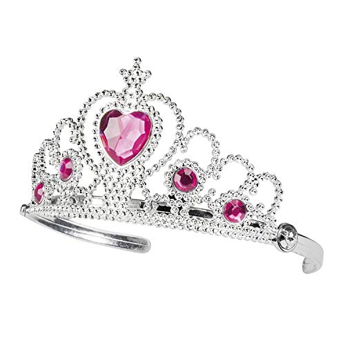 Boland 44079 - Haarreif Grace, für Kinder, Silber-Pink, Tiara, Krone, Prinzessin, Königin, Schmucksteine, Kostüm, Karneval, Mottoparty von Boland