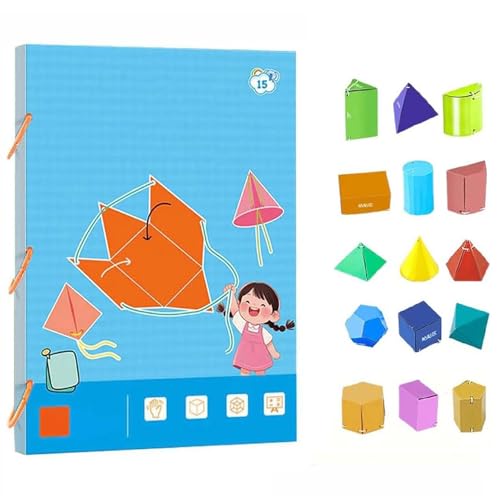 Pull String 3D Geometry Learning Book, 11,81 x 8,27 Zoll Interactive Pop-Up Models, Lernhilfe, Klassenzimmer, Home Learning, Bildung von Générique