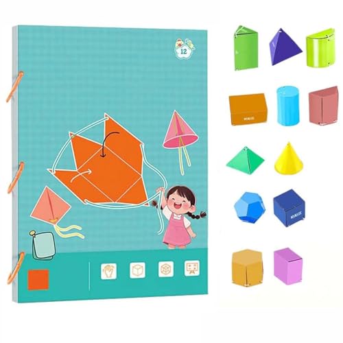 Pull String 3D Geometry Learning Book, 11,81 x 8,27 Zoll Interactive Pop-Up Models, Lernhilfe, Klassenzimmer, Home Learning, Bildung von Générique