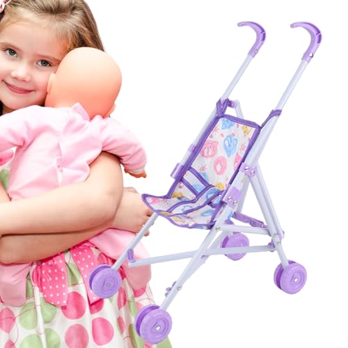 Puppenspielzeug-Kinderwagen für Mädchen, Puppenwagen-Spielzeug für Rollenspiel, Baby-Spiel-Kinderwagenspielzeug – Puppenspielzeug-Set für und Mädchen, mit Hals von Générique