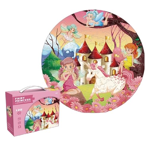 Puzzle Kinder – Rundes Fantasie-Puzzle, 120 Teile | Lernspiel für Kinder 3+, magische Illustration mit Feen und Blumen von Générique