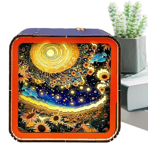 Puzzle-Nachtlicht – Puzzle-Nachtlicht | USB-Aufladung, Puzzle-Nachtlicht aus Holz, Heimdekoration für Schlafzimmer, Wohnzimmer, Büro von Générique