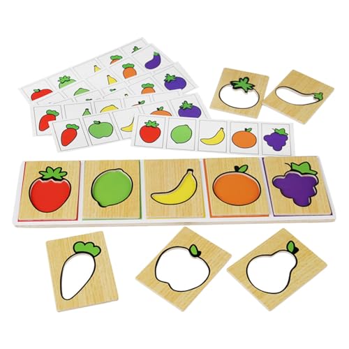 Puzzle Obst und Gemüse, Obst und Gemüse, verschiedene Gemüsesuzzle für Kleinkinder | Home Puzzle aus Holz, buntes Obst und Gemüse für Jungen ab 3 Jahren von Générique