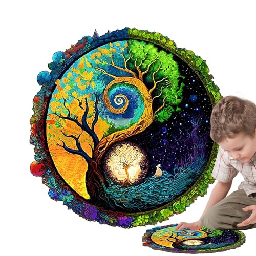 Puzzles Bäume, Holzpuzzle, Puzzles in Form eines Puzzles, Familienpuzzle, Lernspielzeug für Jugendliche und Erwachsene von Générique