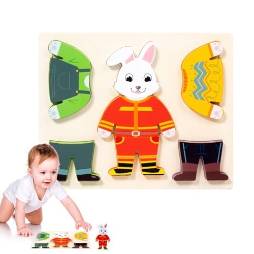 Puzzles für die Kinder, Puzzles aus Holz – Puzzleset aus Holz, Cartoon, niedliche Lernhilfe, Kleidung für Spiele für Kinderzimmer, Vorschule, Puzzles für die Kinder, Puzzles aus Holz – Puzzleset aus Holz, Cartoon, niedliche Lernhilfe, Kleidung für Spiele für Kinderzimmer, Vorschule, von Générique