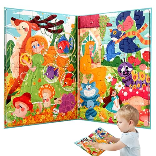 Puzzlespielzeug für Kleinkinder, magnetisches Puzzle-Buch für Jungen, magnetisches Puzzle-Buchspielzeug für Jungen, magnetisches Puzzle für Zuhause, Auto, Outdoor, V von Générique