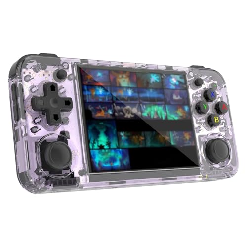 RG35XX H Tragbare Konsole, IPS 3,5 Zoll (8,9 cm) und 5500+ klassische Spiele, unterstützt kabellosen Gamepad 2,4 G, Retro-Konsole (violett) von Générique